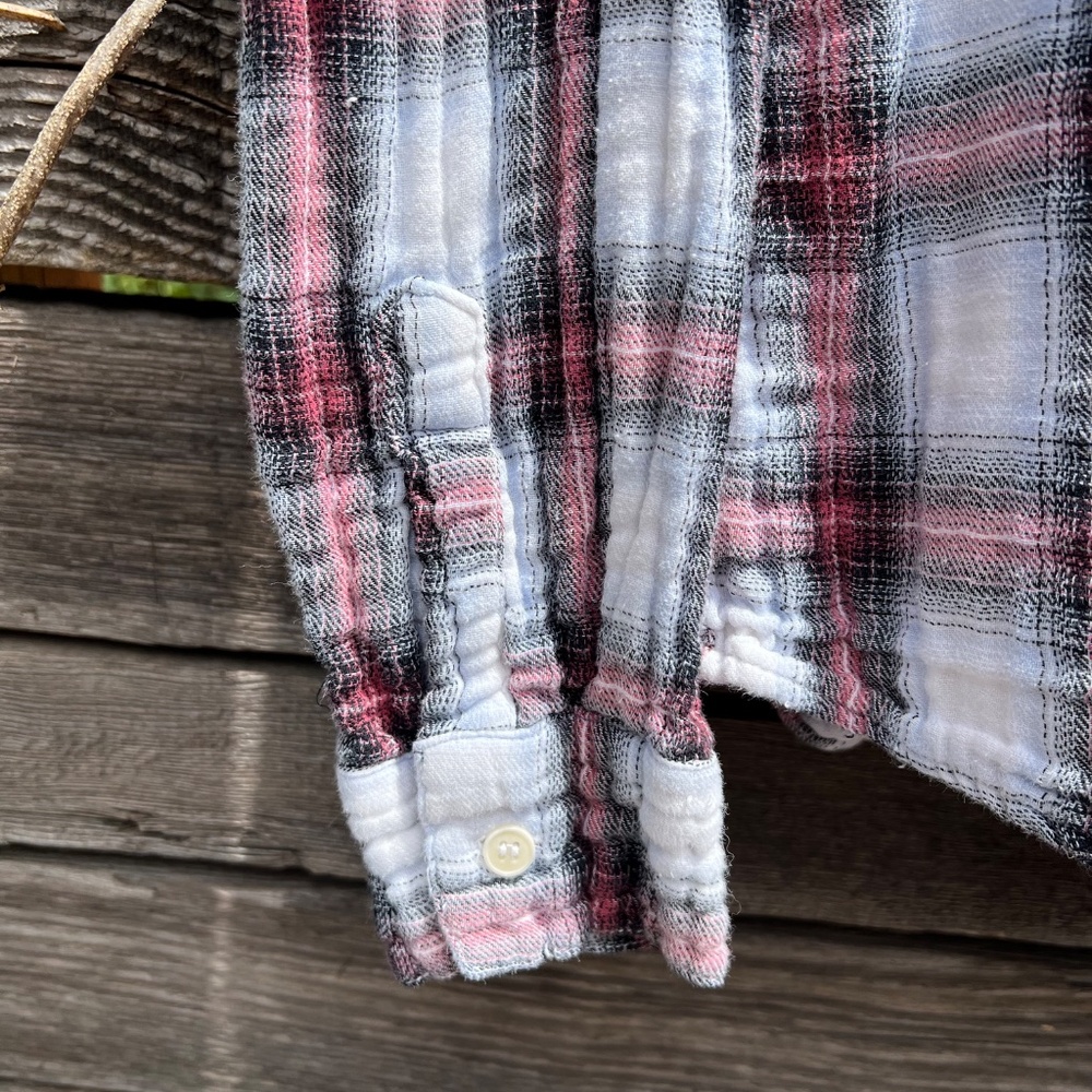 CP Shades Button front Long Sleeve Plaid Shirt - Size L - Picture 3 of 6